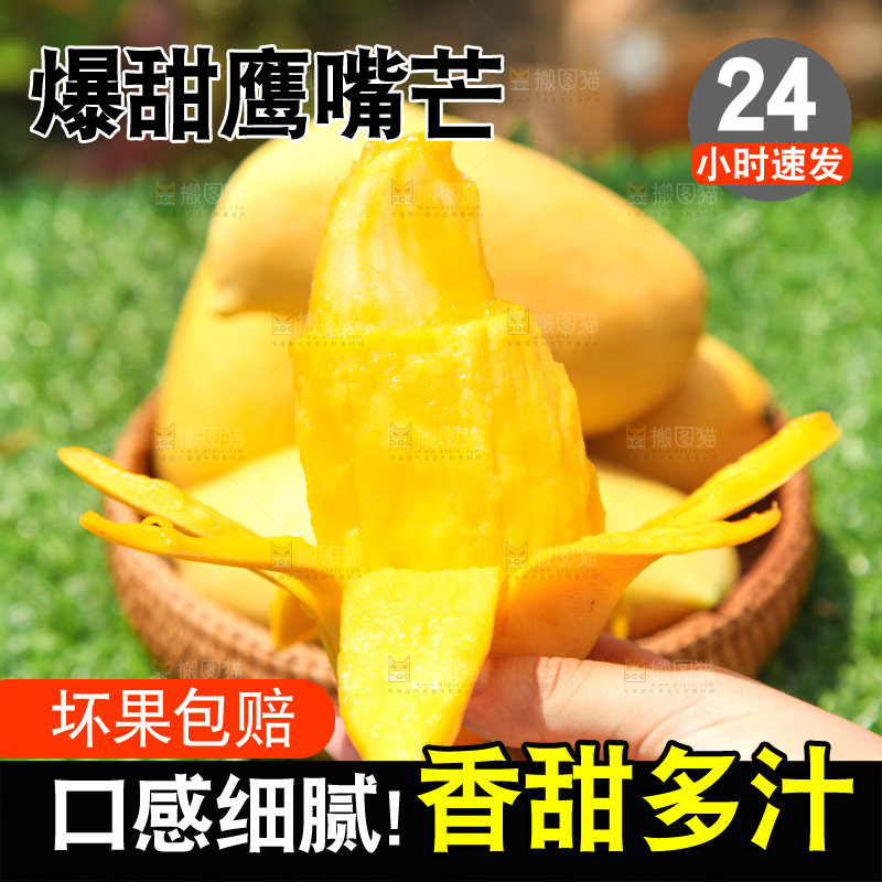手里拿着鹰嘴芒果