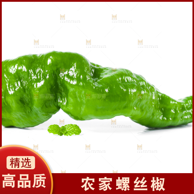 白底上的螺丝椒