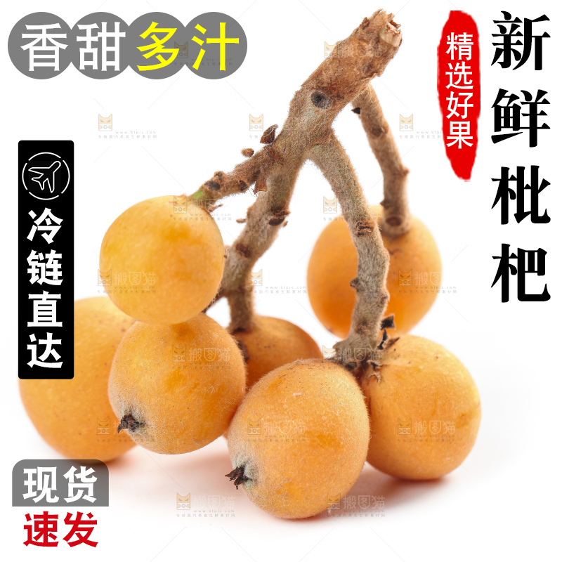 白底上放着云南蒙自枇杷