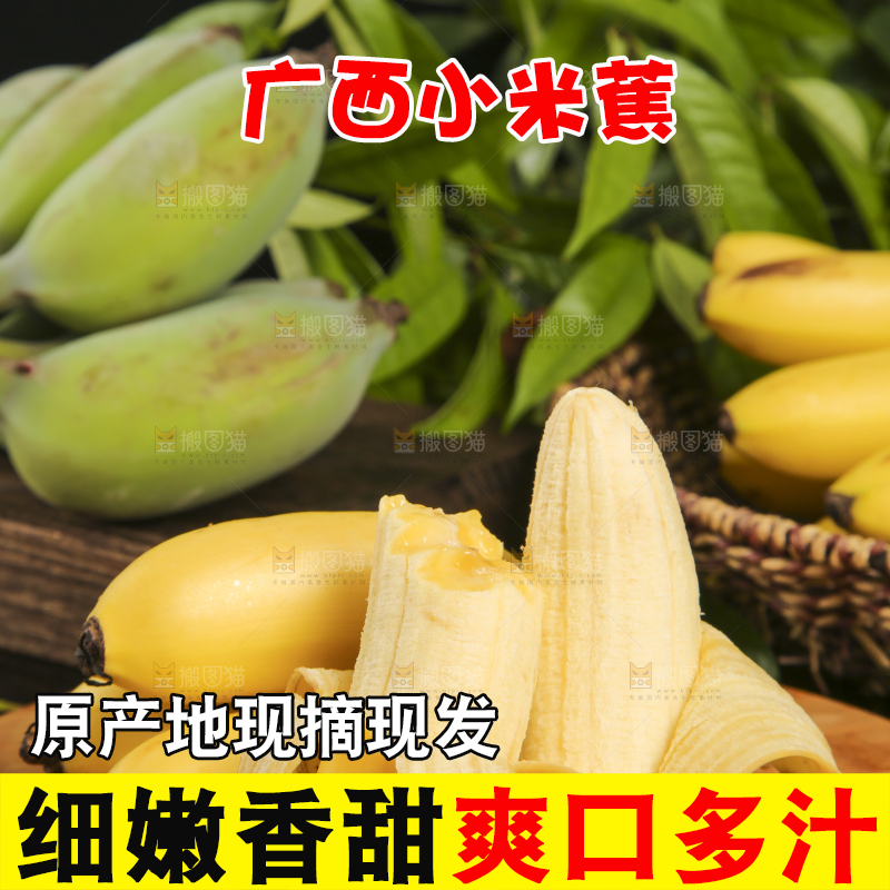 木底上摆放着小米蕉
