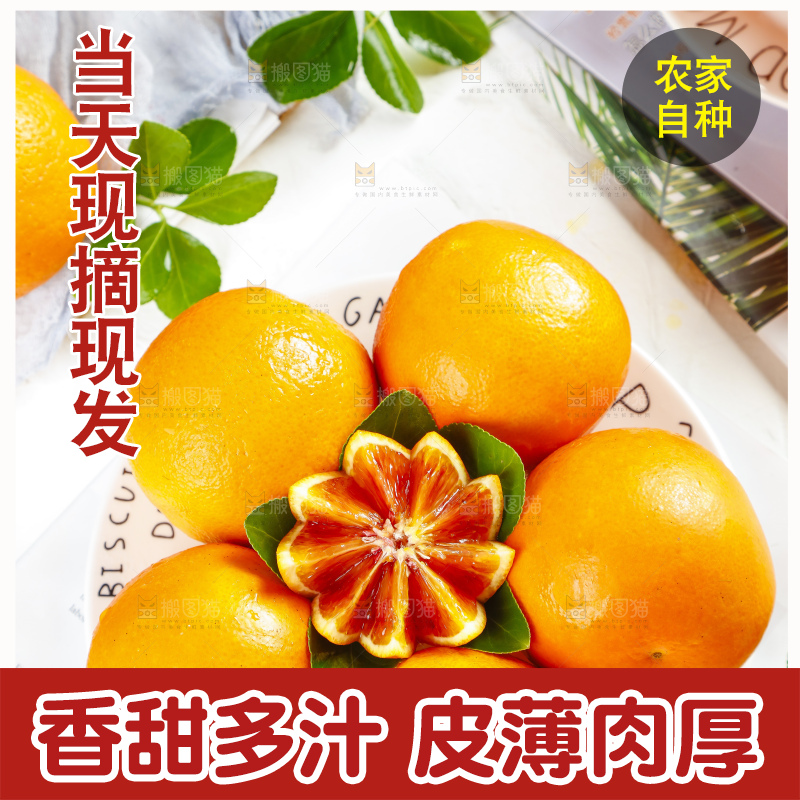 盘子装着塔罗科血橙