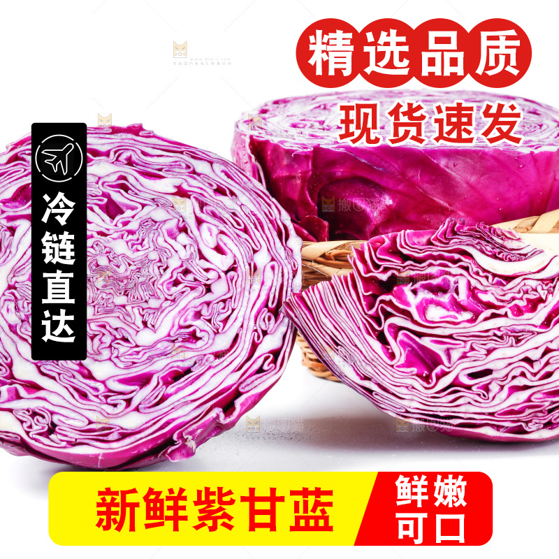 白底上放着甘蓝