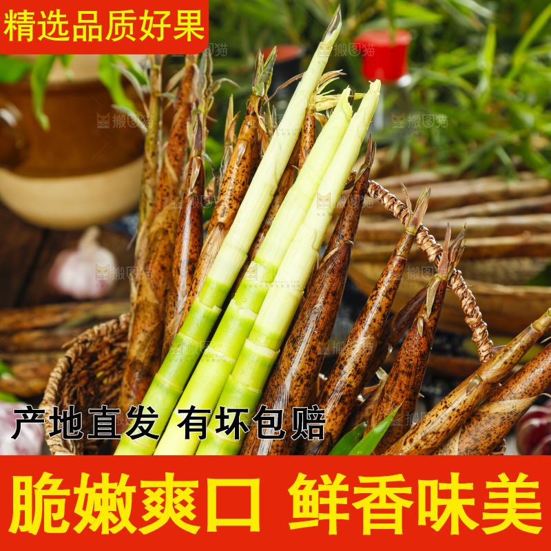 竹竹篮里放着剥皮的竹笋