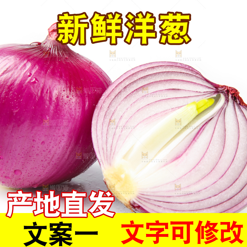 白底上放着新鲜洋葱