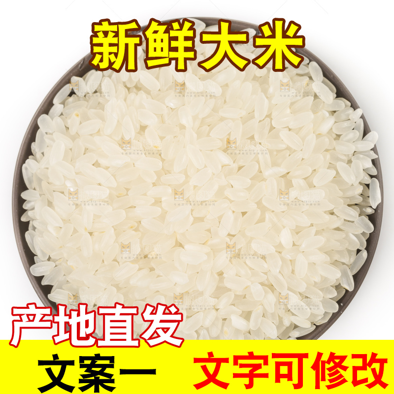 白底上放着五常香米