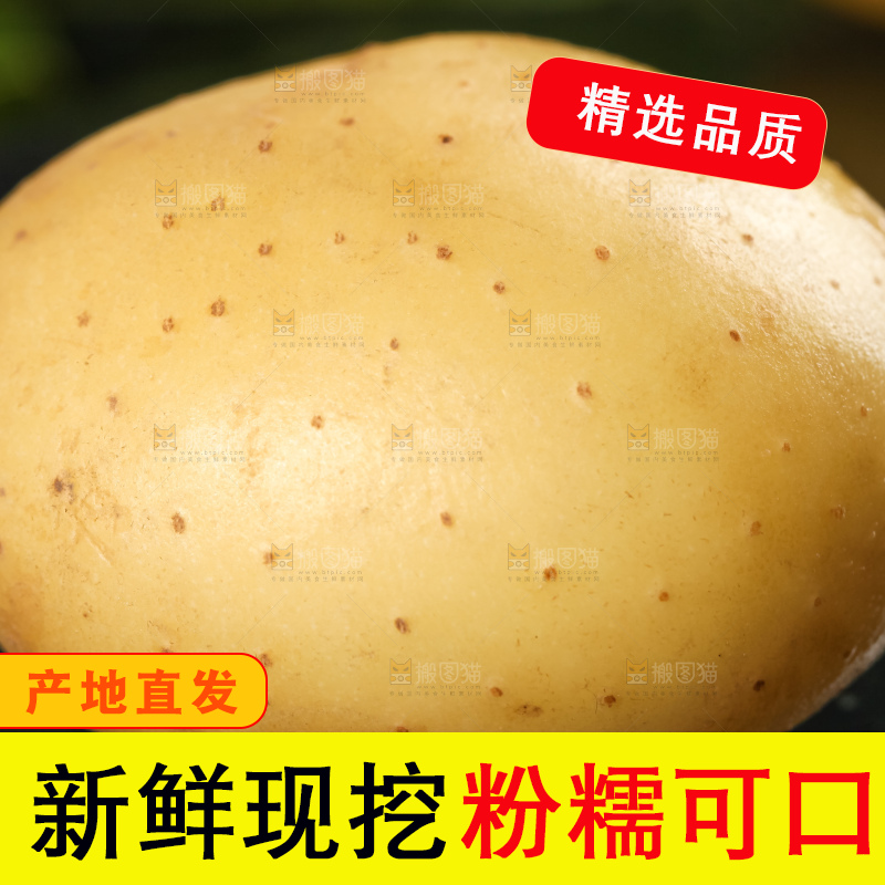 黑石板上放着小土豆
