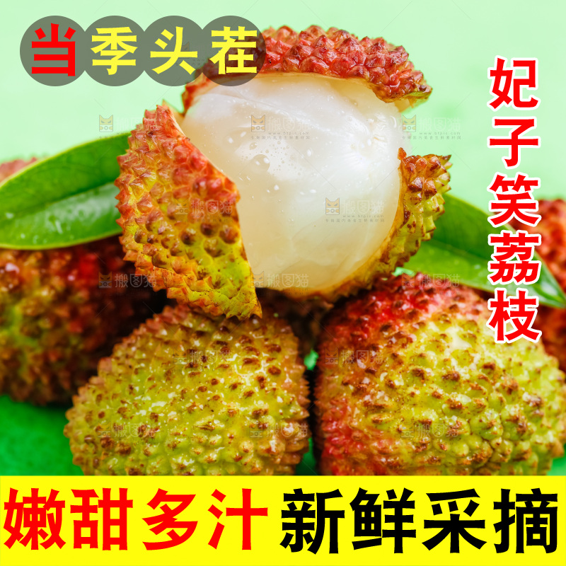 绿底上放着一堆海南妃子笑