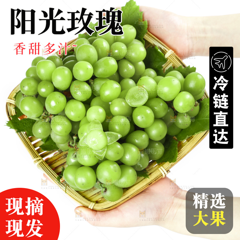 手里拿着无籽青提