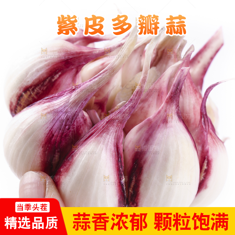 手里拿着紫皮蒜