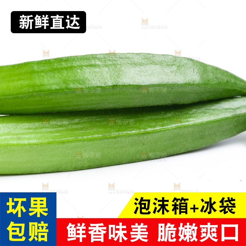 白底上的新鲜秋葵