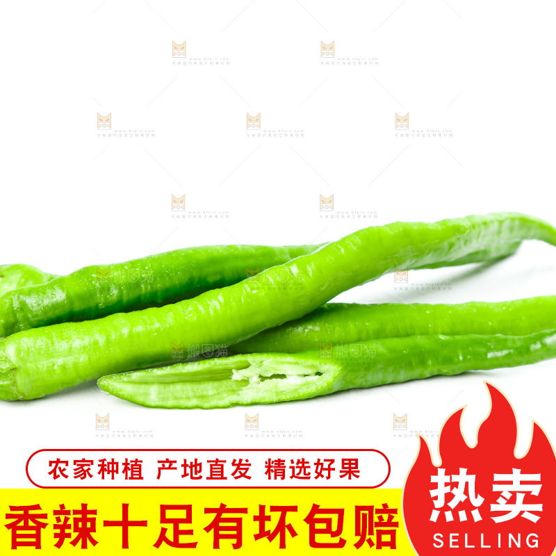 白底上放着青杭椒