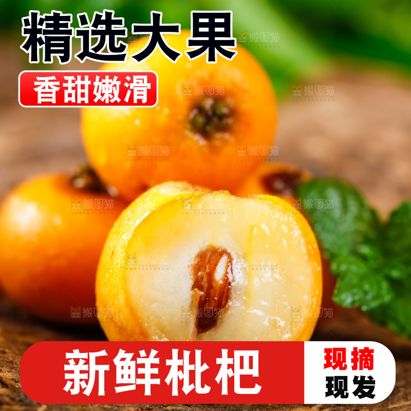 木底上摆放着新鲜枇杷