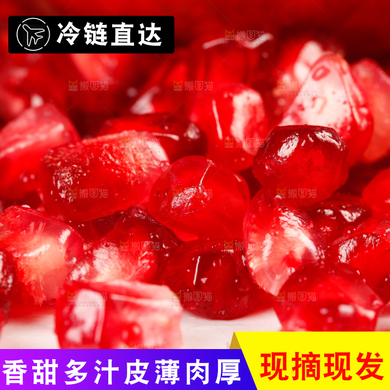 白底上的软籽石榴