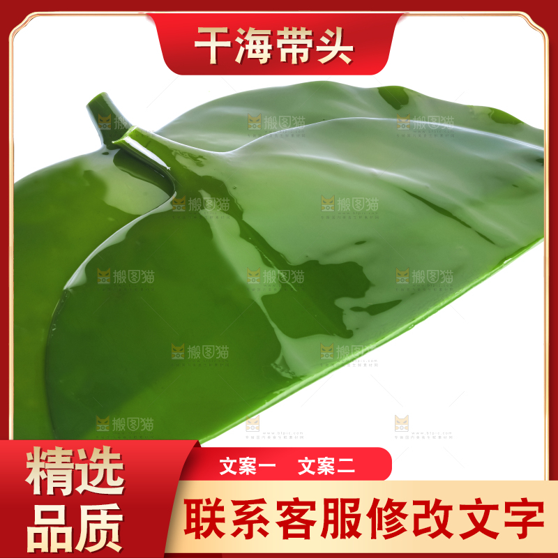 白底上摆放着海带头