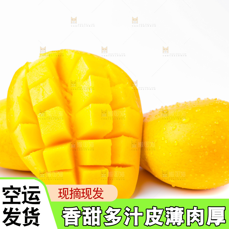 白底上放着小台农芒