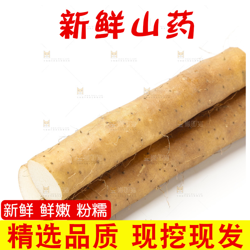 浅底上的新鲜山药