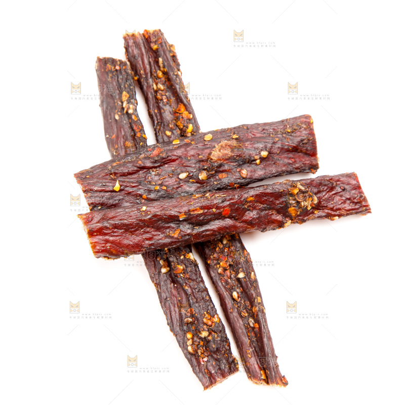 白底上的牛肉干