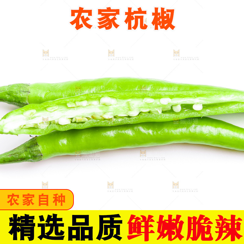 白底上放着杭椒