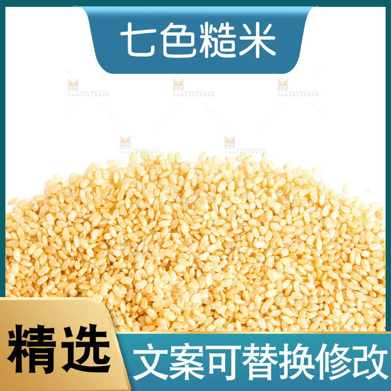 东北糙米放在白底上