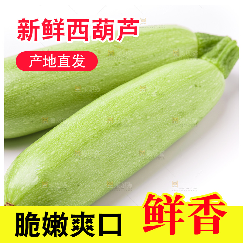 白底上放着西葫芦
