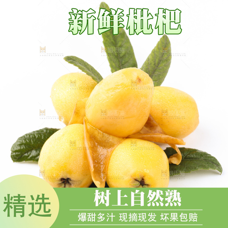 白底上放着米易枇杷