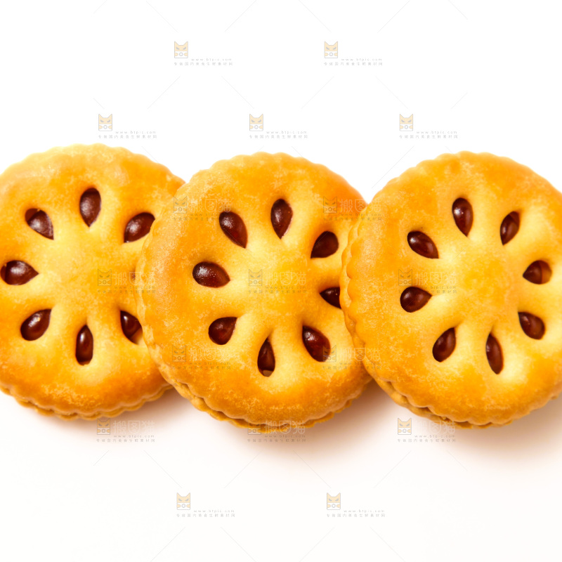 白底上的果酱夹心饼干