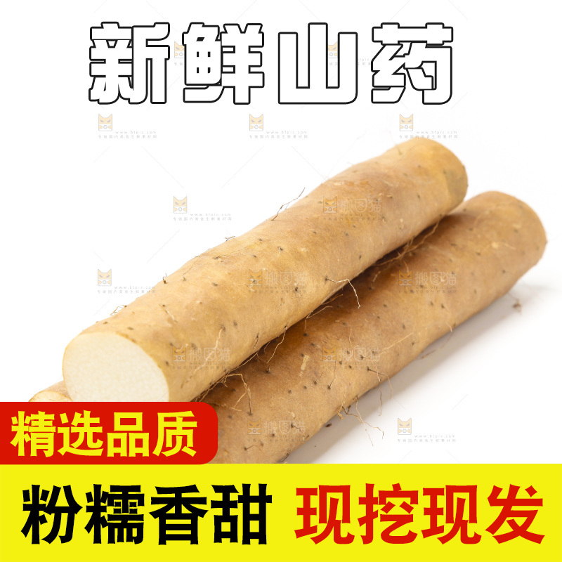 浅底上的新鲜山药