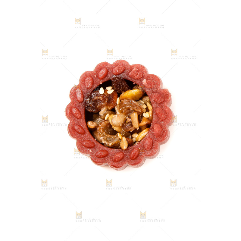 白底上的坚果月饼