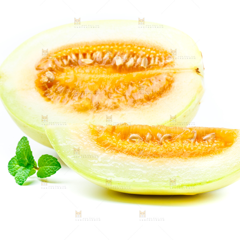 白底上的黄皮香瓜