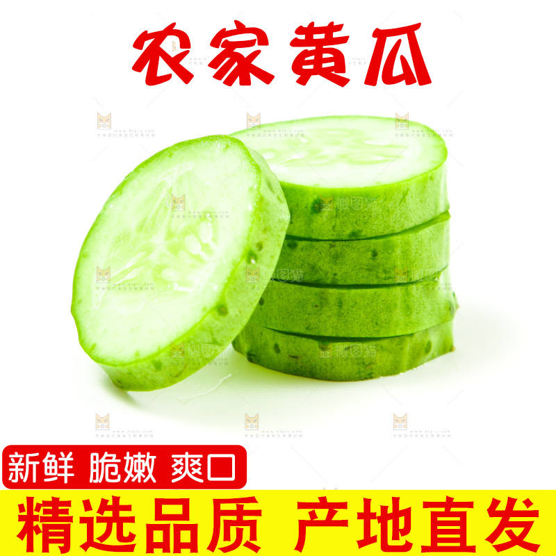 白底上放着旱黄瓜