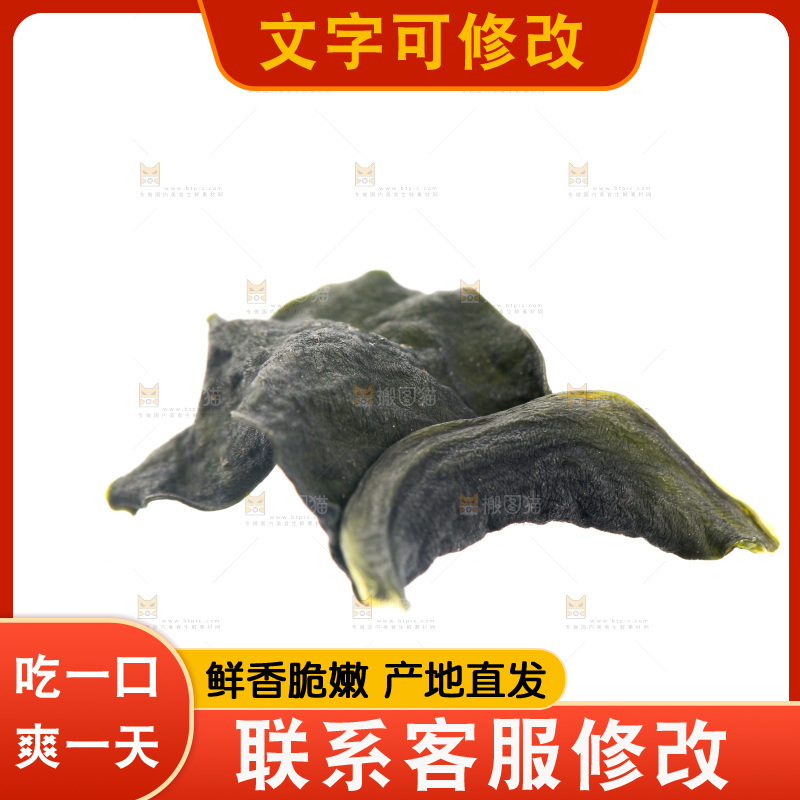 白底上摆放着裙带菜