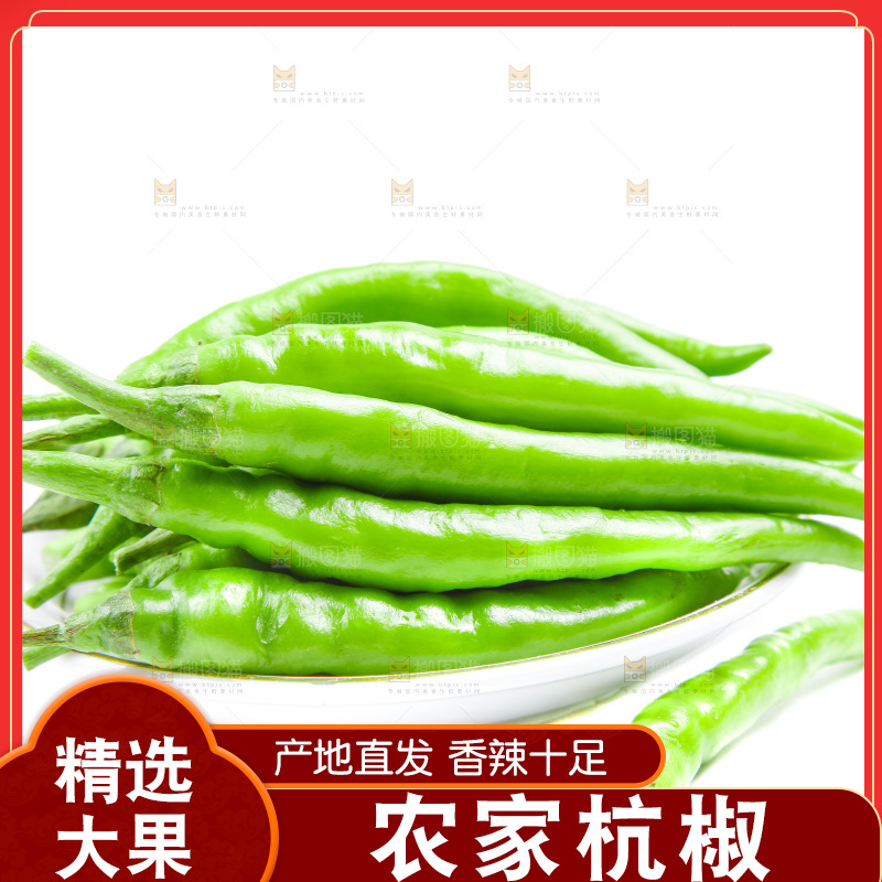 白底上放着杭椒
