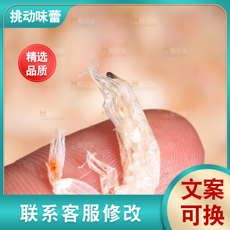 手里拿着海虾皮