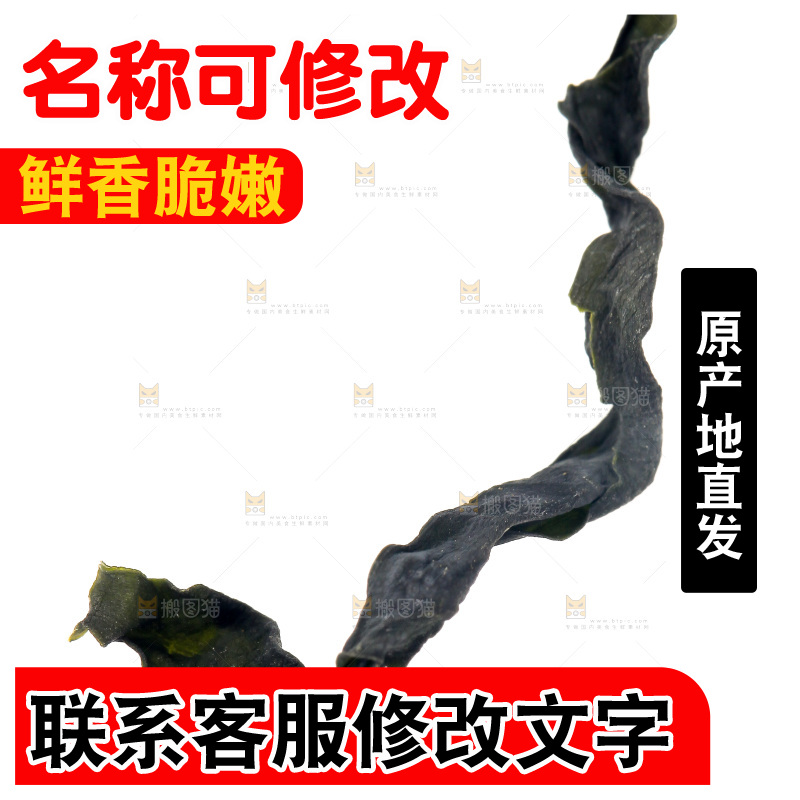 白底上摆放着裙带菜