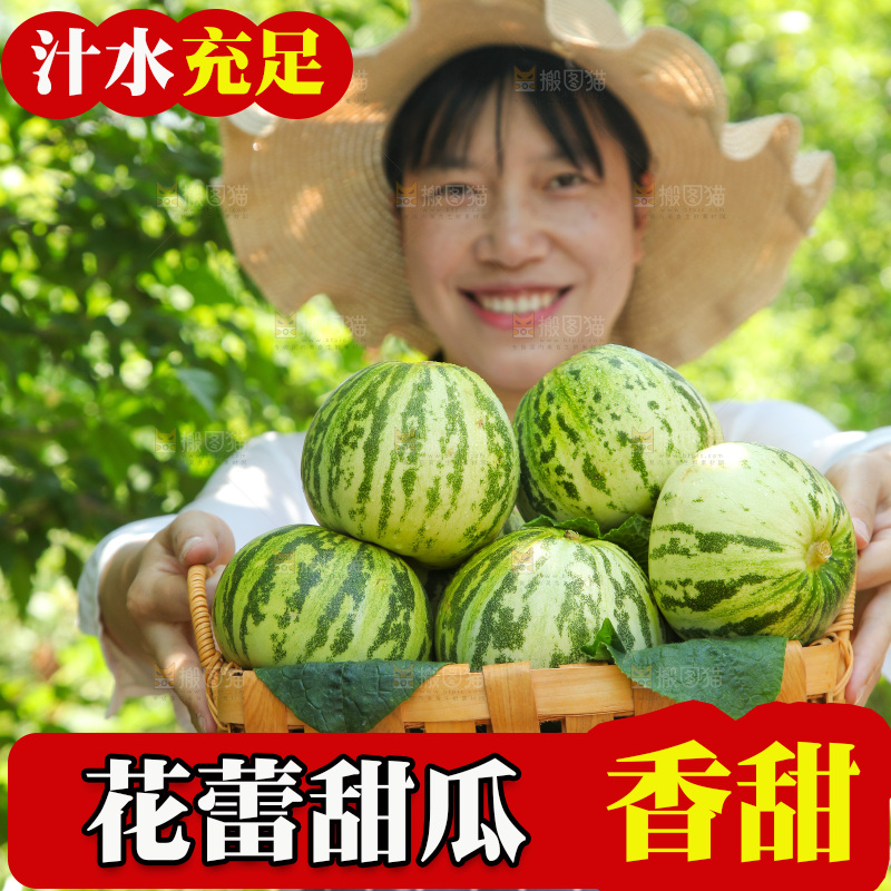 手里端着一篮花蕾甜瓜