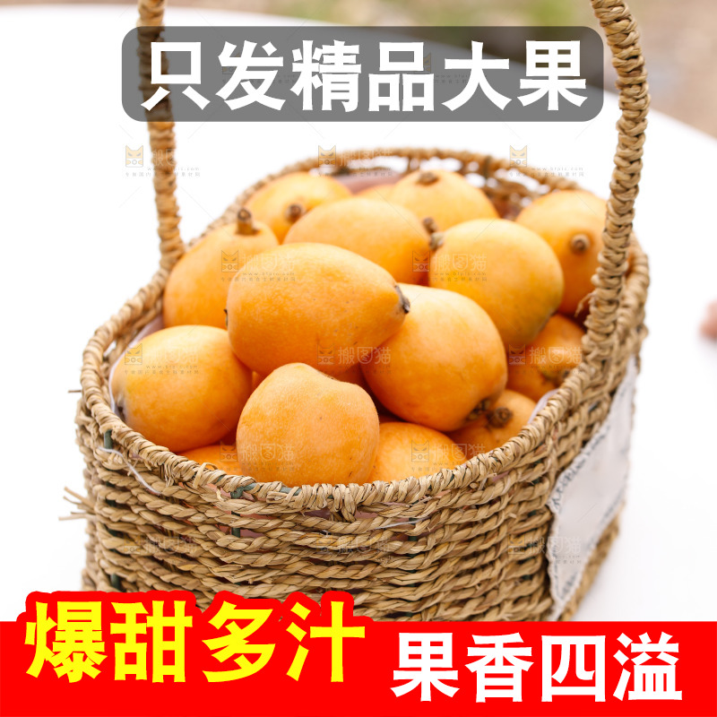 一篓新鲜枇杷