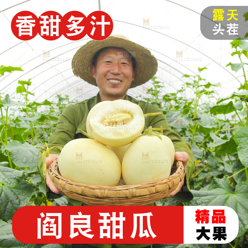 手里端着一篮新鲜阎良甜瓜