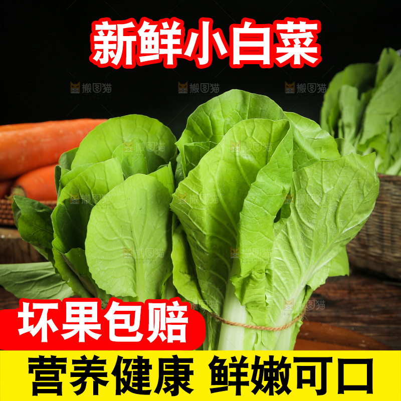 木板上放着小白菜