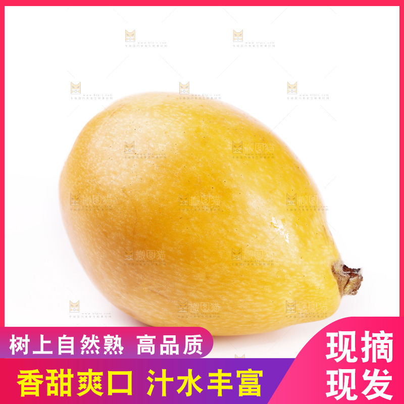 白底上放着枇杷