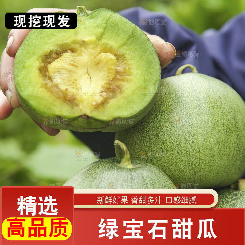 手里拿着绿宝石甜瓜