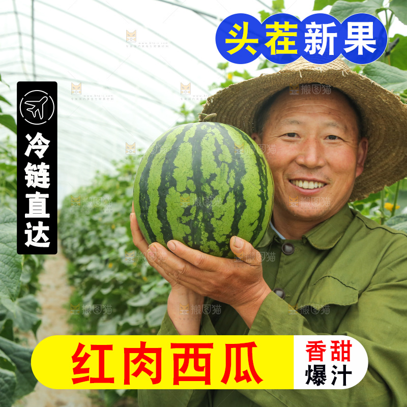 手里抱着个大西瓜