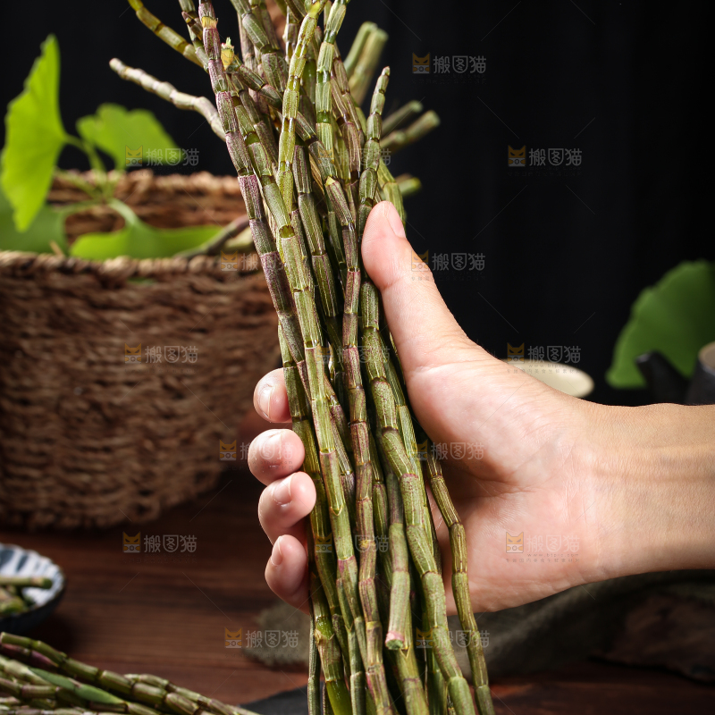 手里拿着新鲜石斛