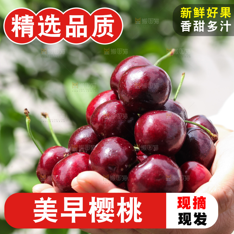 手里捧着车厘子