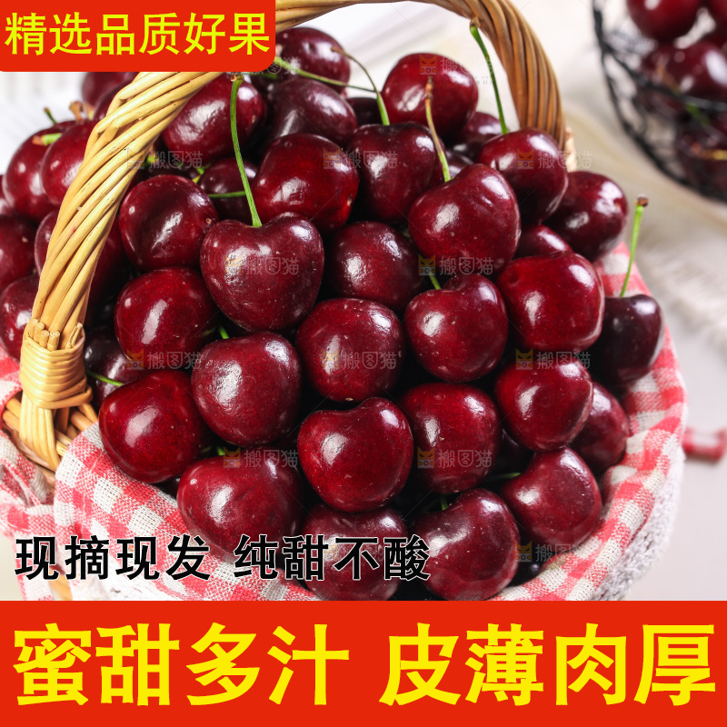 一篮大连美早樱桃