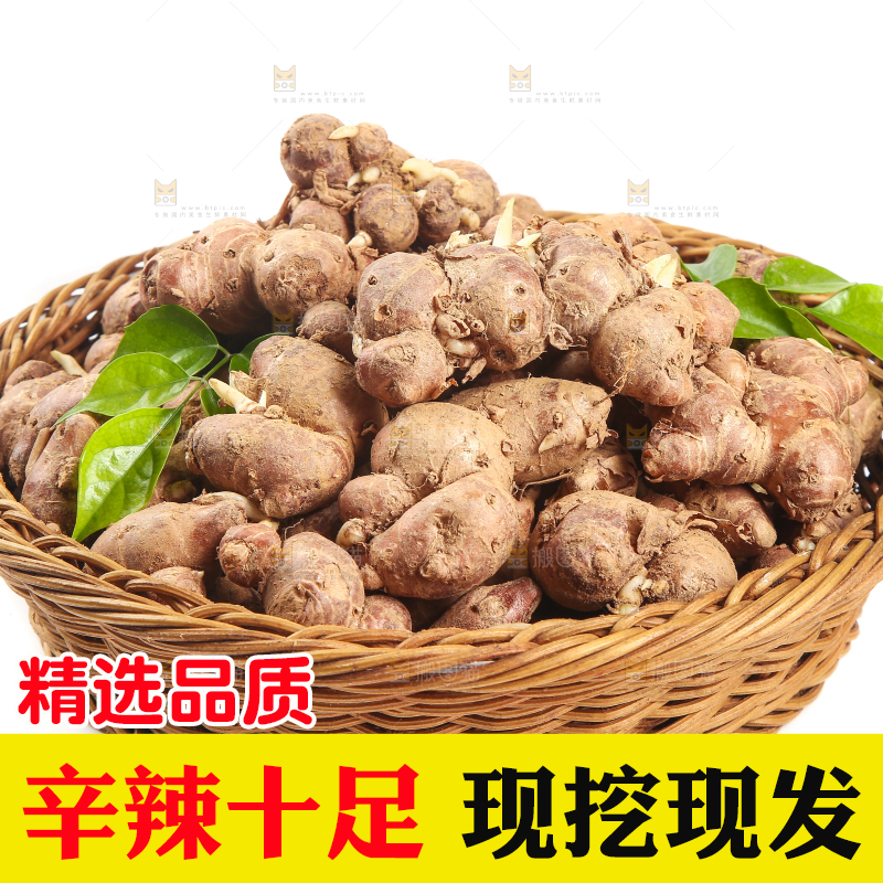 白底上放着一篮茂名沙姜