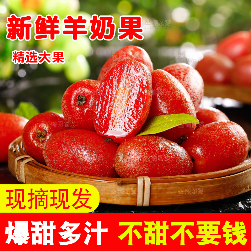 黑底上放着一篮羊奶果