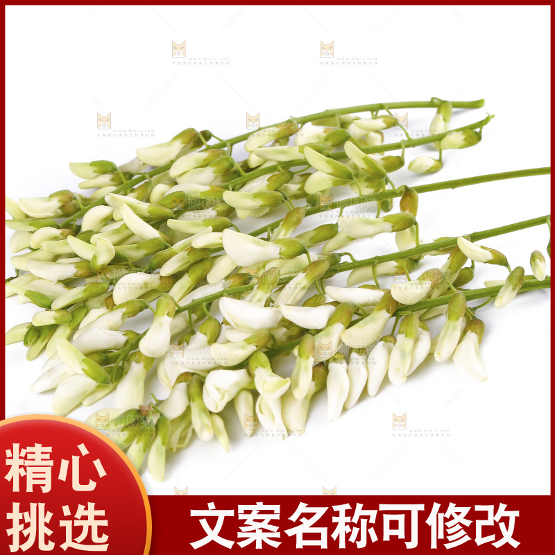 白底上放着槐花