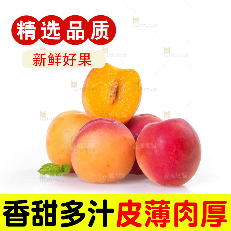 白底上一堆新鲜小红杏
