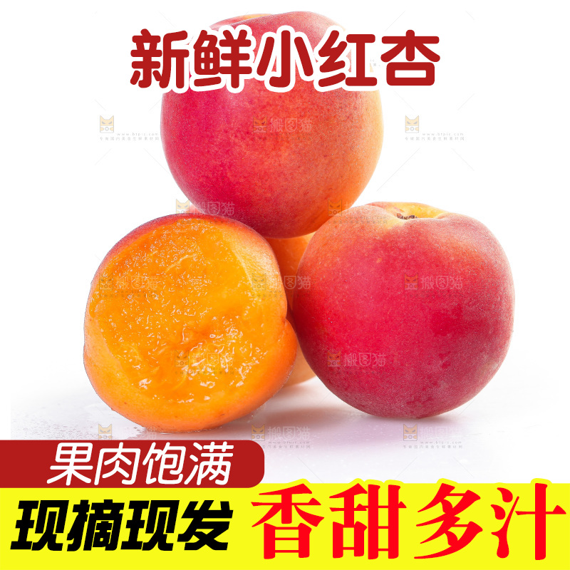 白底上放着小红杏