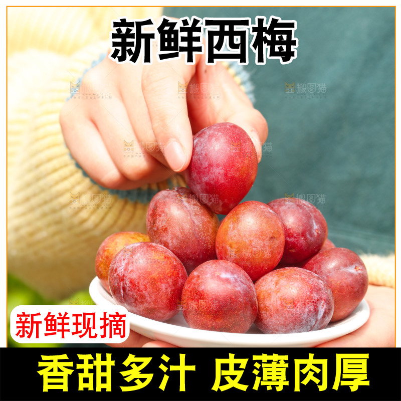 手里拿着新鲜西梅